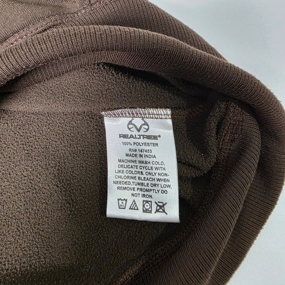 Realtree Hoodie Men Medium Brown Camo American Flag Fleece Pullover Sweatshirt - Picture 6 of 10